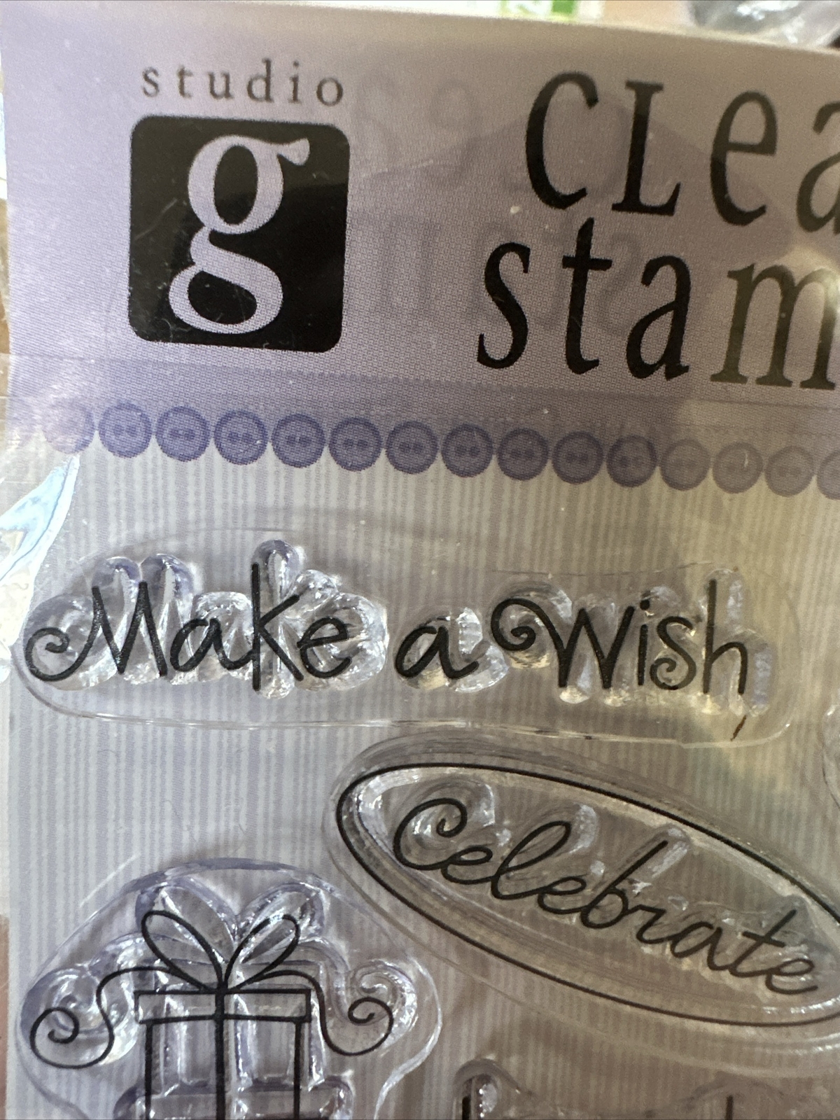 Studio G Clear Stamps Set Happy Birthday to You Make a Wish Cupcake Acrylic 5