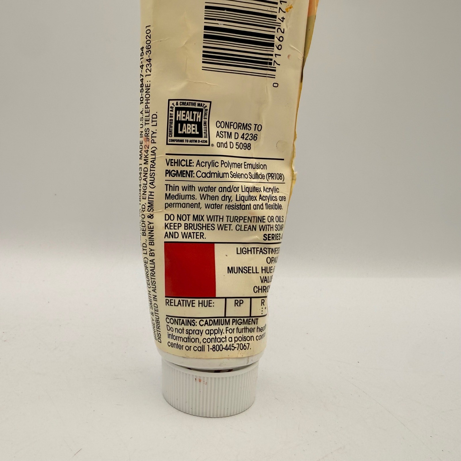 Liquitex High Viscosity Acrylic Artist Color Cadmium Red Medium 138ml 1047-154