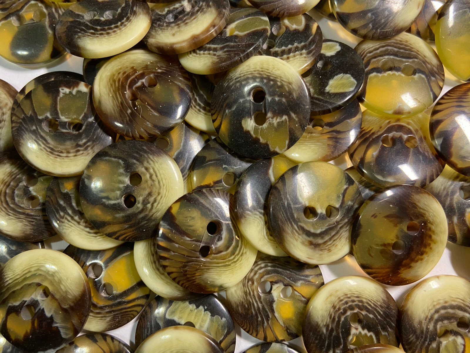 BEST! Imitation Tortoise/Horn Swirl Button Brown/Cream 13mm 18mm 23mm 28mm
