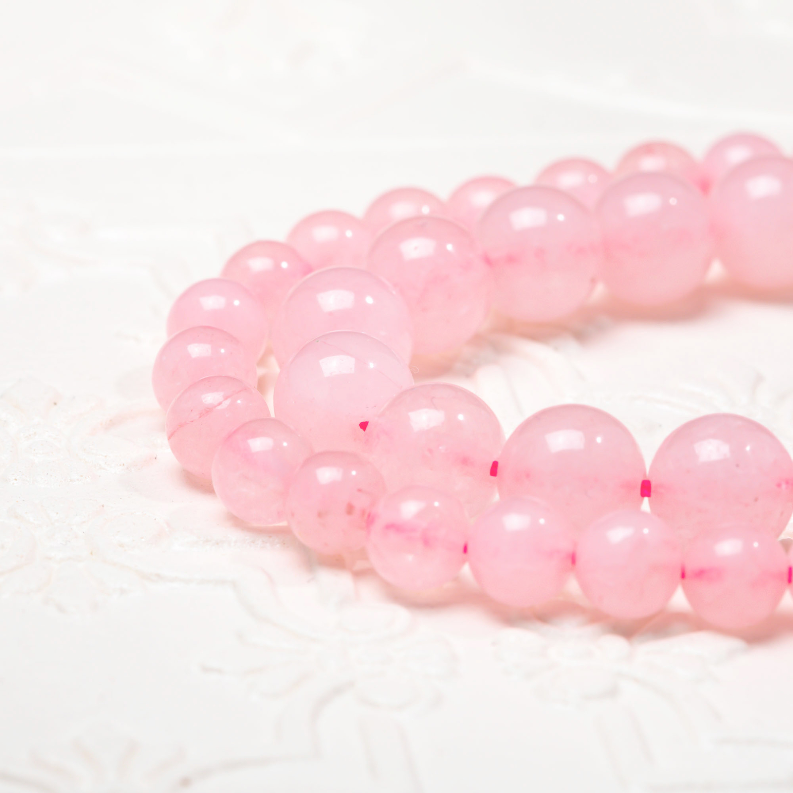 Vanilla Mountain Rose Quartz Round Beads 6mm DIY Jewelry Making