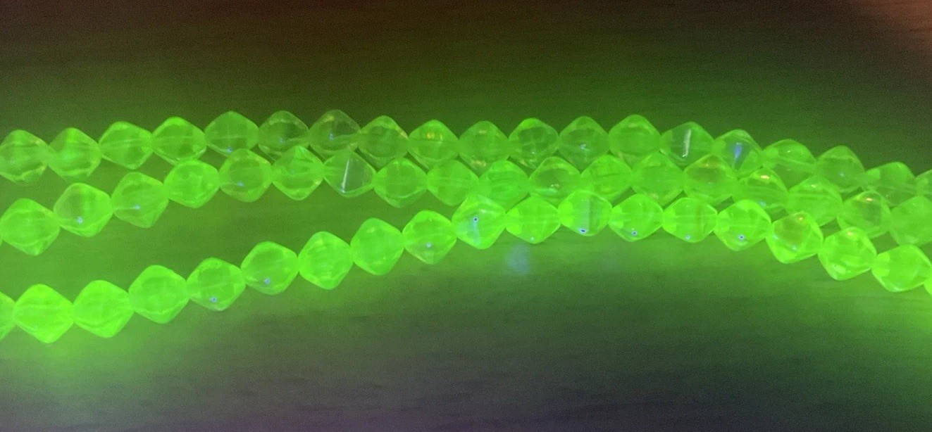 7.5 Strand 6mm AB Yellow Uranium Bicone Beads Jewelry Making Supplies