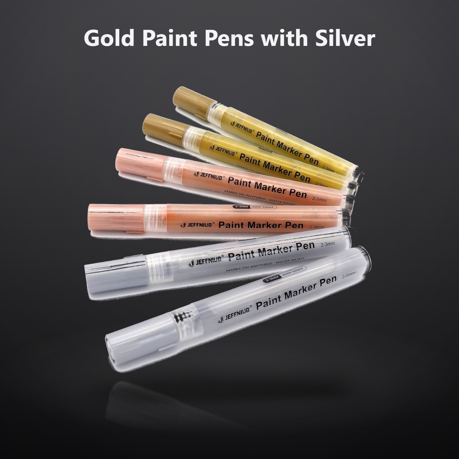 Gold Paint Pens with Silver,Rose Gold, Acrylic paint Pens for Rock Painting, …