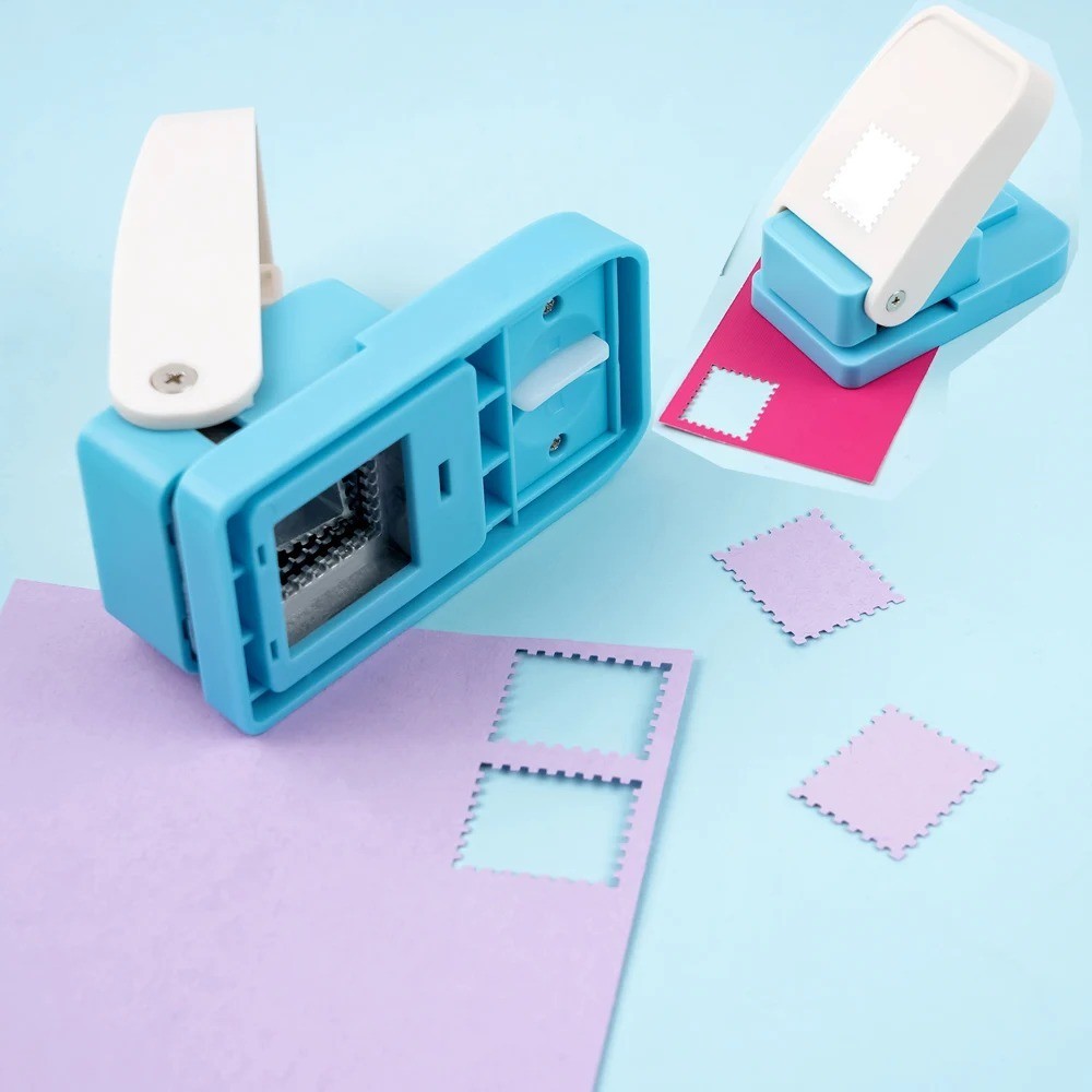 Postage Stamp Craft Punch Lever Action Paper Scrapbooking Cutter Tool