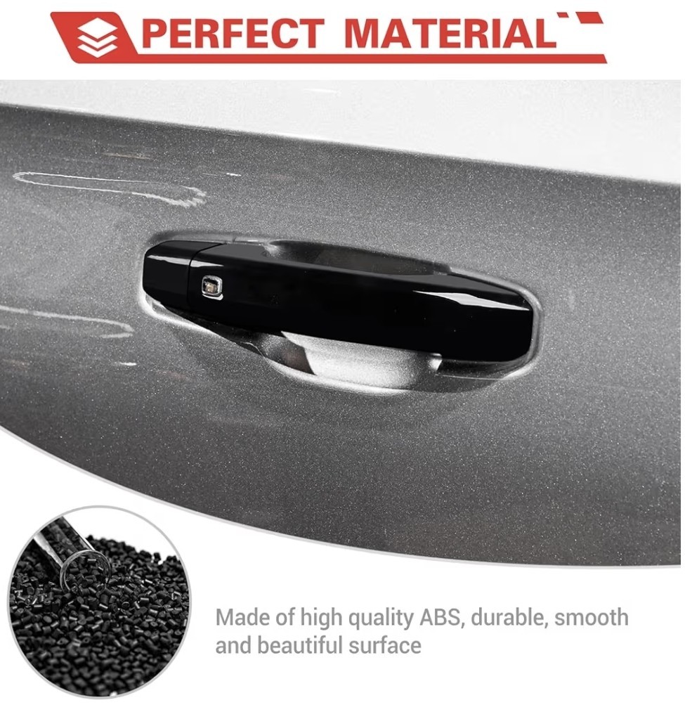 Car Exterior Door Handle Frame Cover Trim Compatible with Chevrolet Black