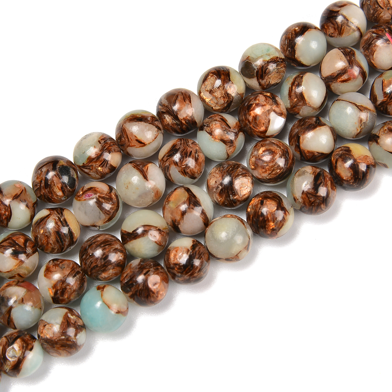 Bronzite Amazonite Smooth Round Beads Size 6mm 8mm 10mm 15.5” Strand