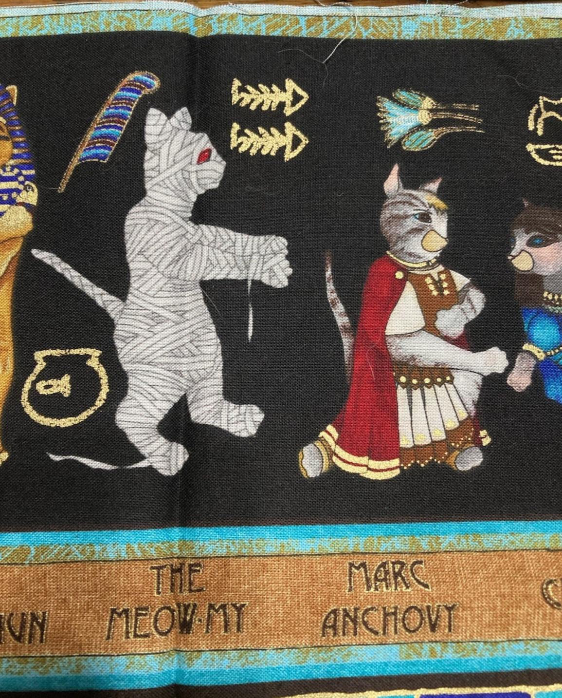 Michael Miller PAW PRINTS OF EGYPT Cleocatra “Stripes” Cotton Fabric OOP