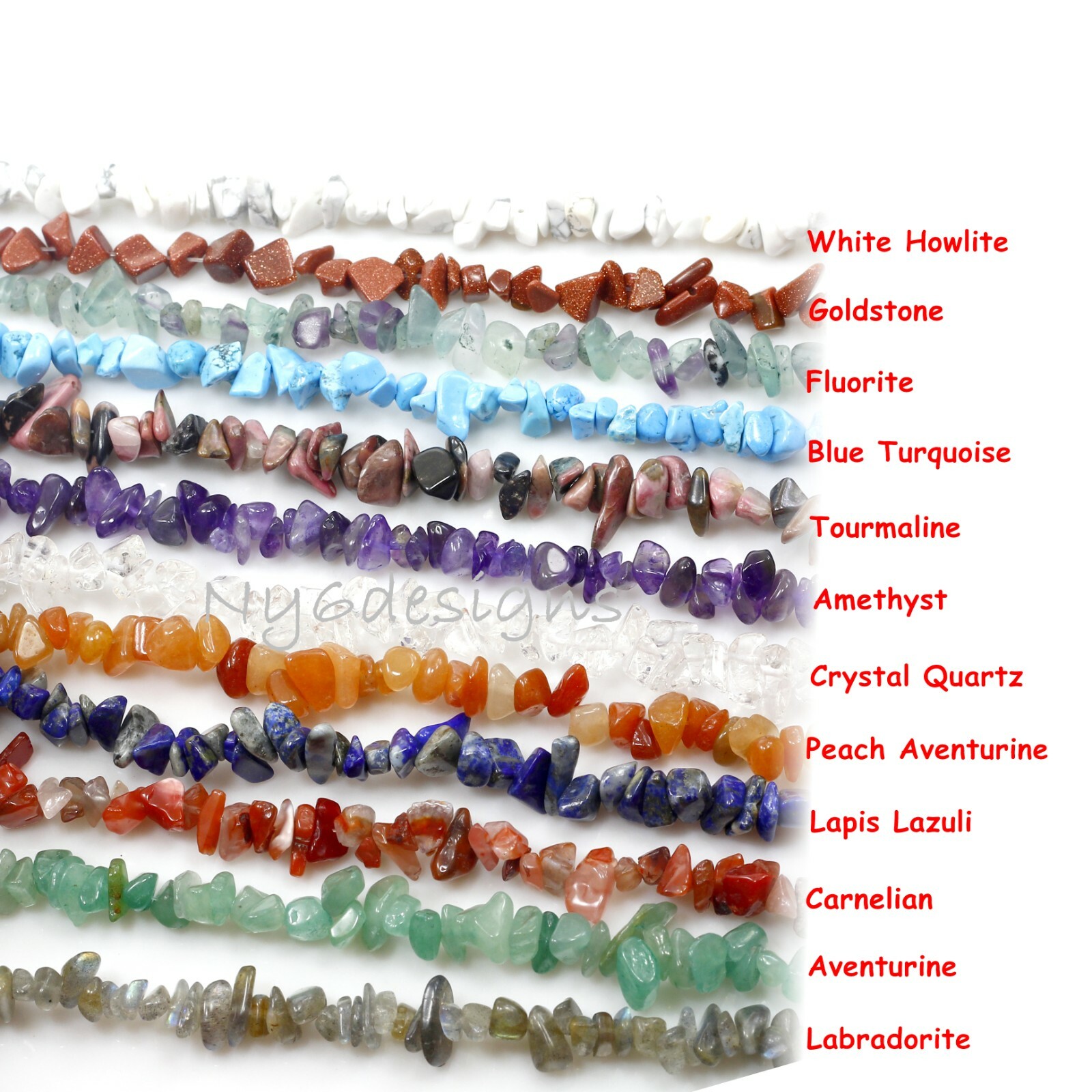 Natural Gemstone Chips Nugget Freeform Loose Bead 32″ Chip Pebble Jewelry