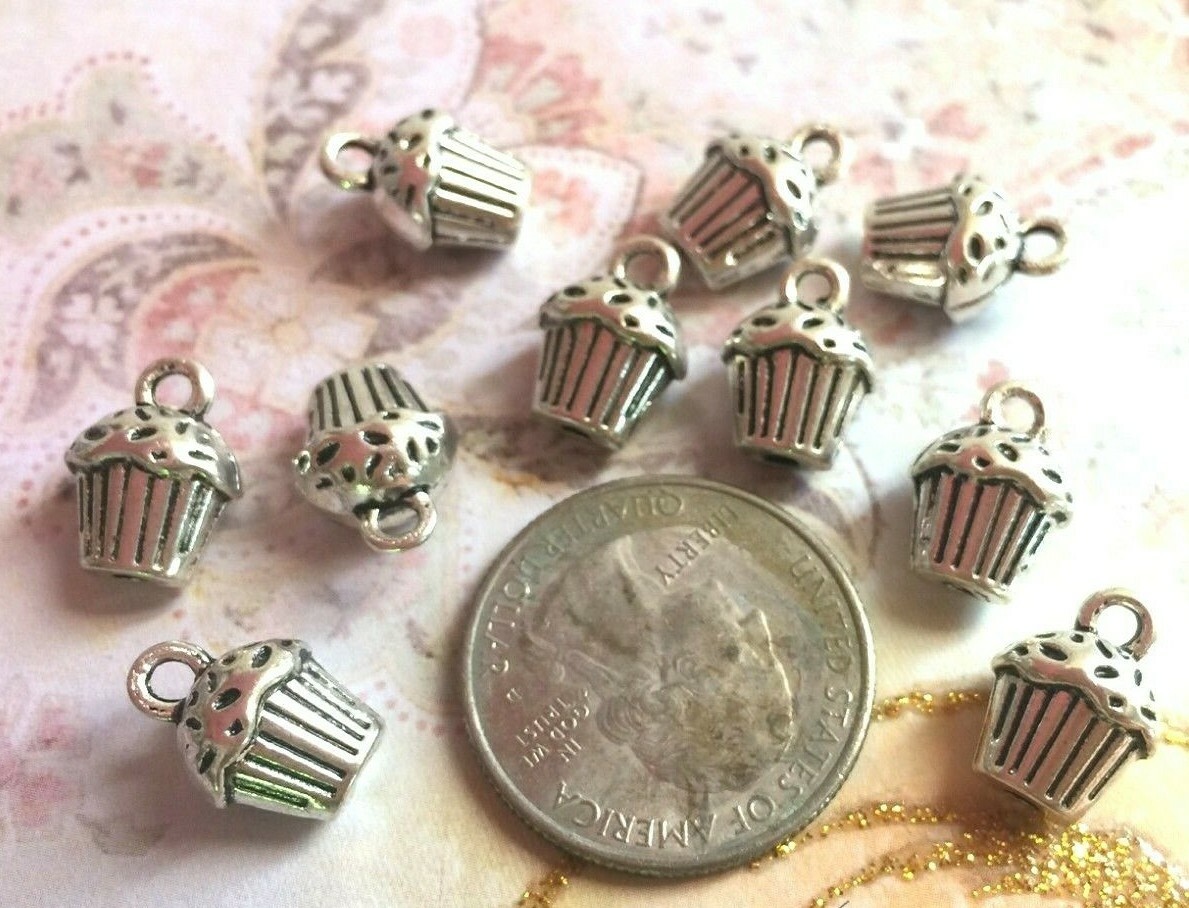 Cupcake Charm Sweet Desert Charms Bulk DIY Jewelry Finding 20 pcs 10 x10 mm