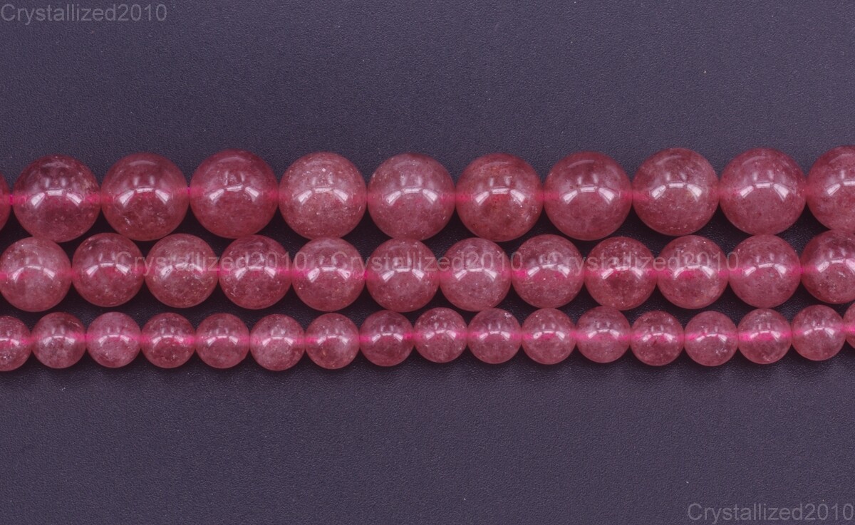 Natural Strawberry Quartz Gemstone Round Loose Beads 4mm 6mm 8mm 10mm 12mm 16″