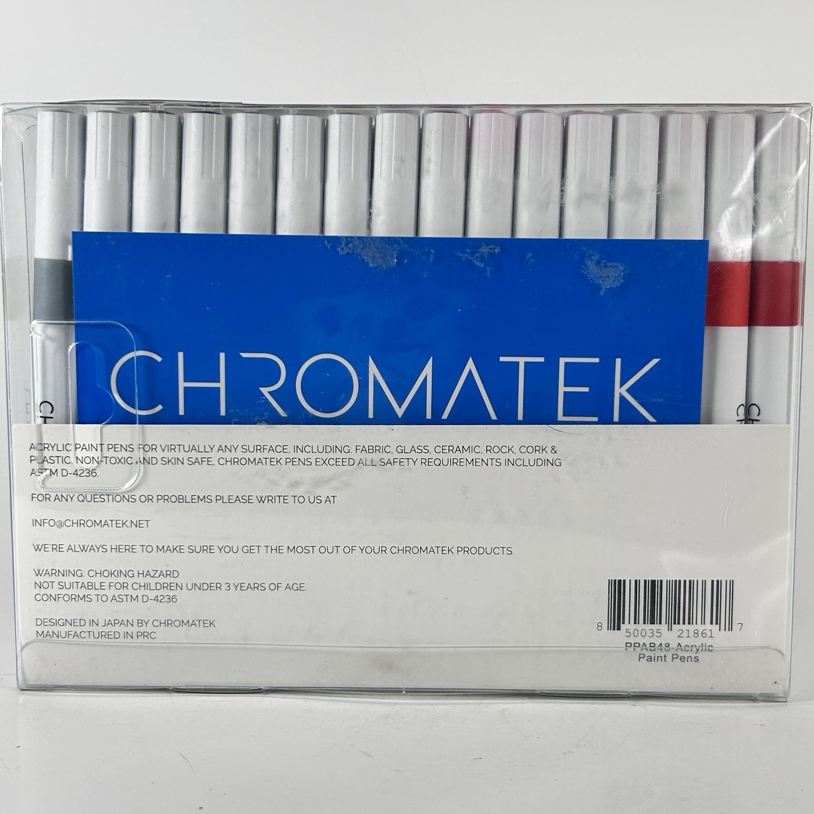 48 pc Set of CHROMATEK Acrylic Paint Pens for Rock, Glass, Wood, Plastic, Fabric