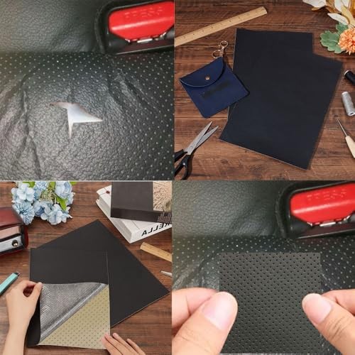 Leather Repair Patch Breathable Perforated Adhesive Self 17.7×39.4″ Beige 1.0