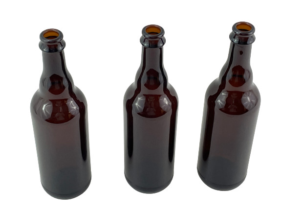 Lot of 3 Empty Ambler Glass Beer Bottles 500 ML Brown Decor Crafts Decorative