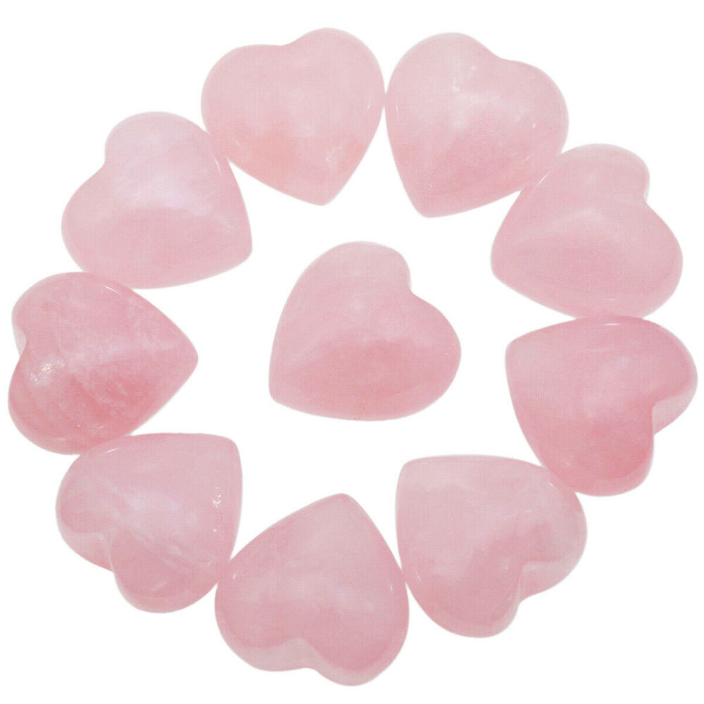 Wholesale Natural Rose Quartz Heart ❤️ ❤️20MM Crystal Healing Energy DIY Making