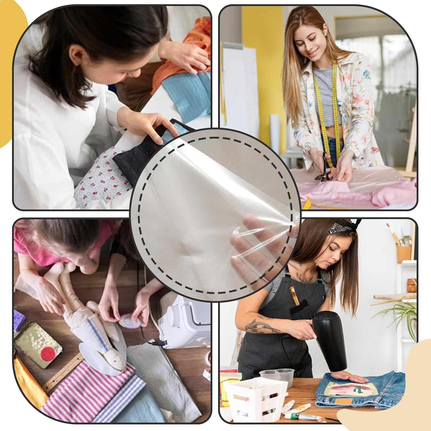 Iron On Adhesive Sheets 20PCS, Heavy Weight Double-Sided Heat Melt Fabric Glue S