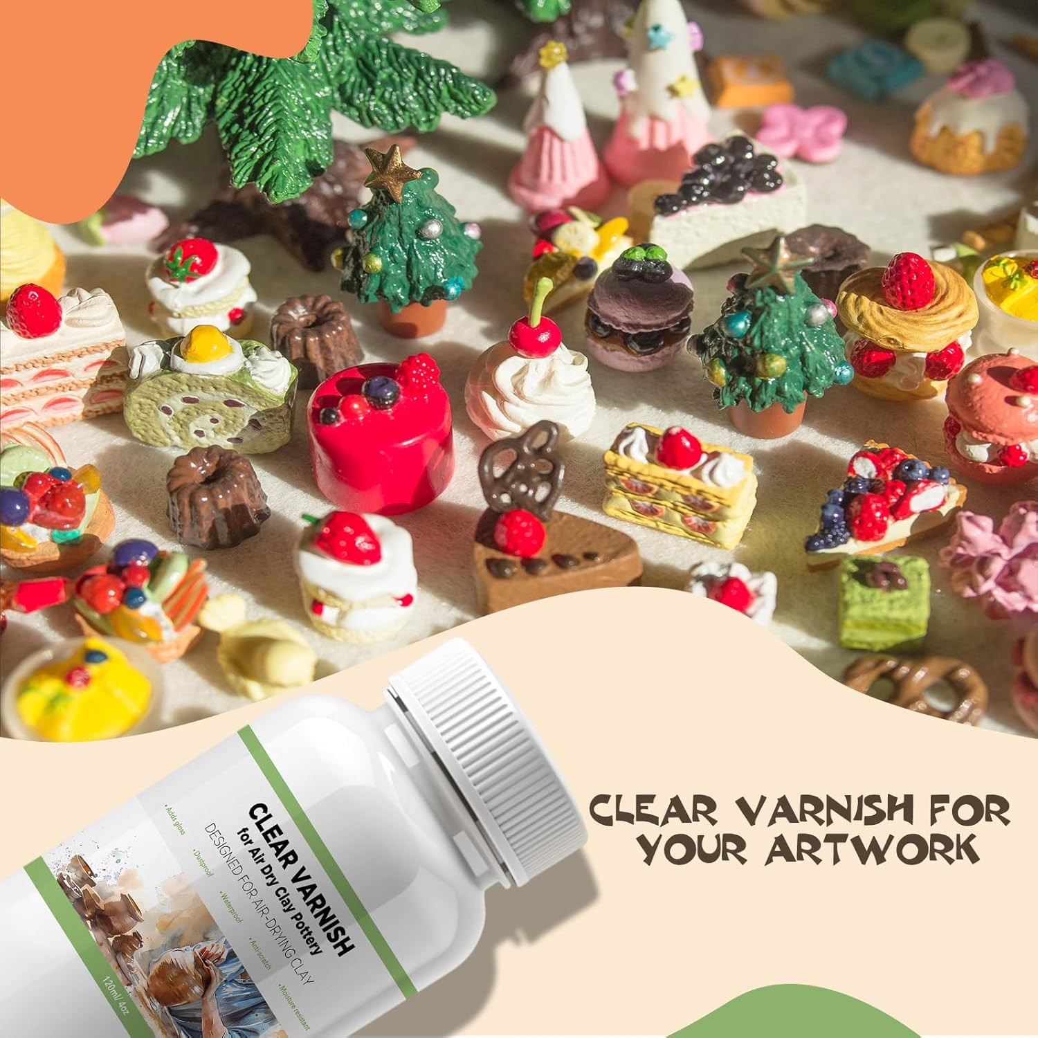 120ml Air Dry Clay Varnish – Sealant for Airdry – White