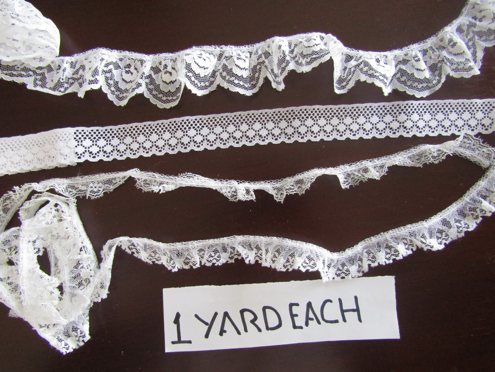 Lot 27 Yds White & Ivory Lace/Trims Remnants Sew- J.Journal Doll Crafts New