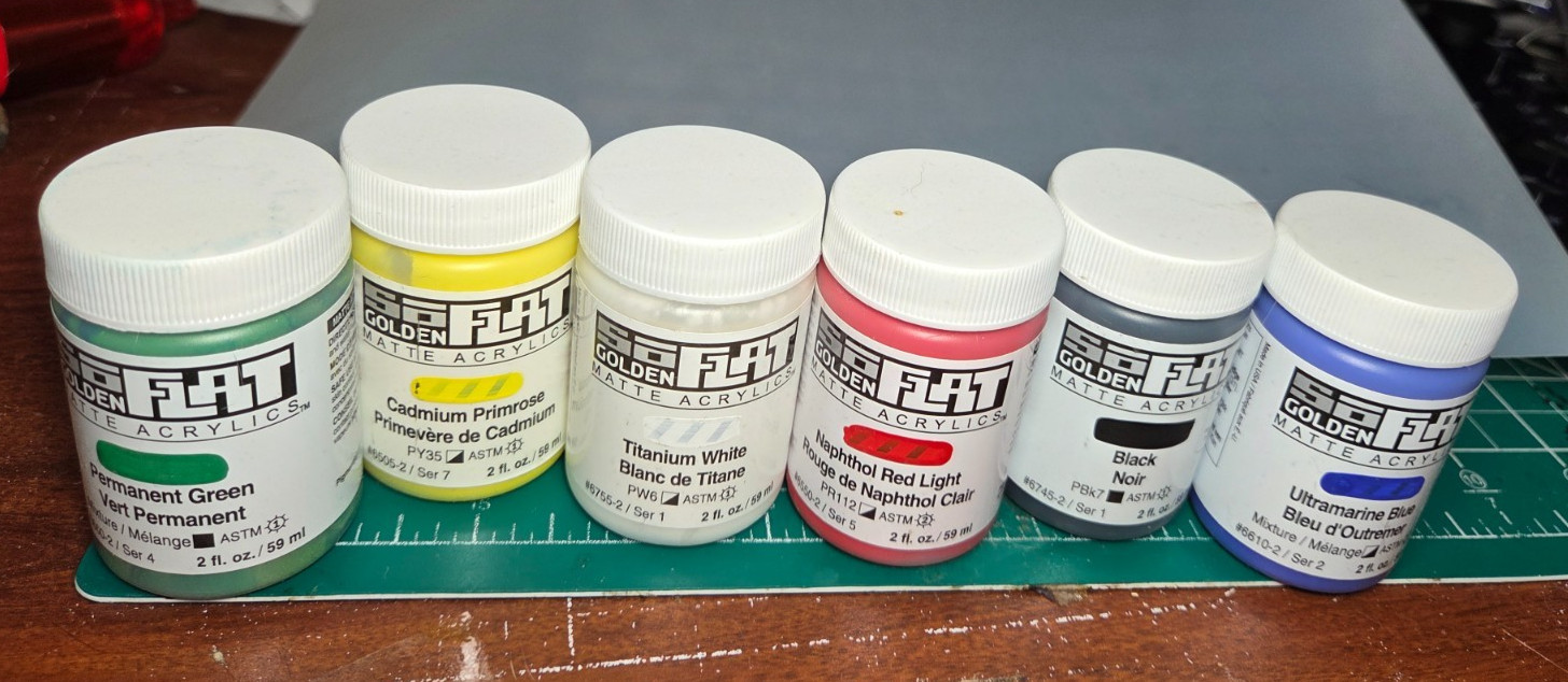 Golden SoFlat POP Set of 6 Matte Acrylic, 2oz Jars