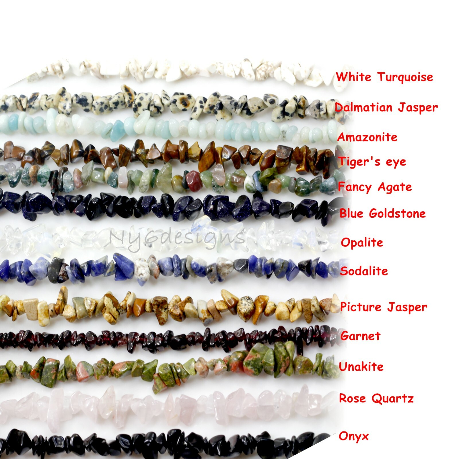 Natural Gemstone Chips Nugget Freeform Loose Bead 32″ Chip Pebble Jewelry