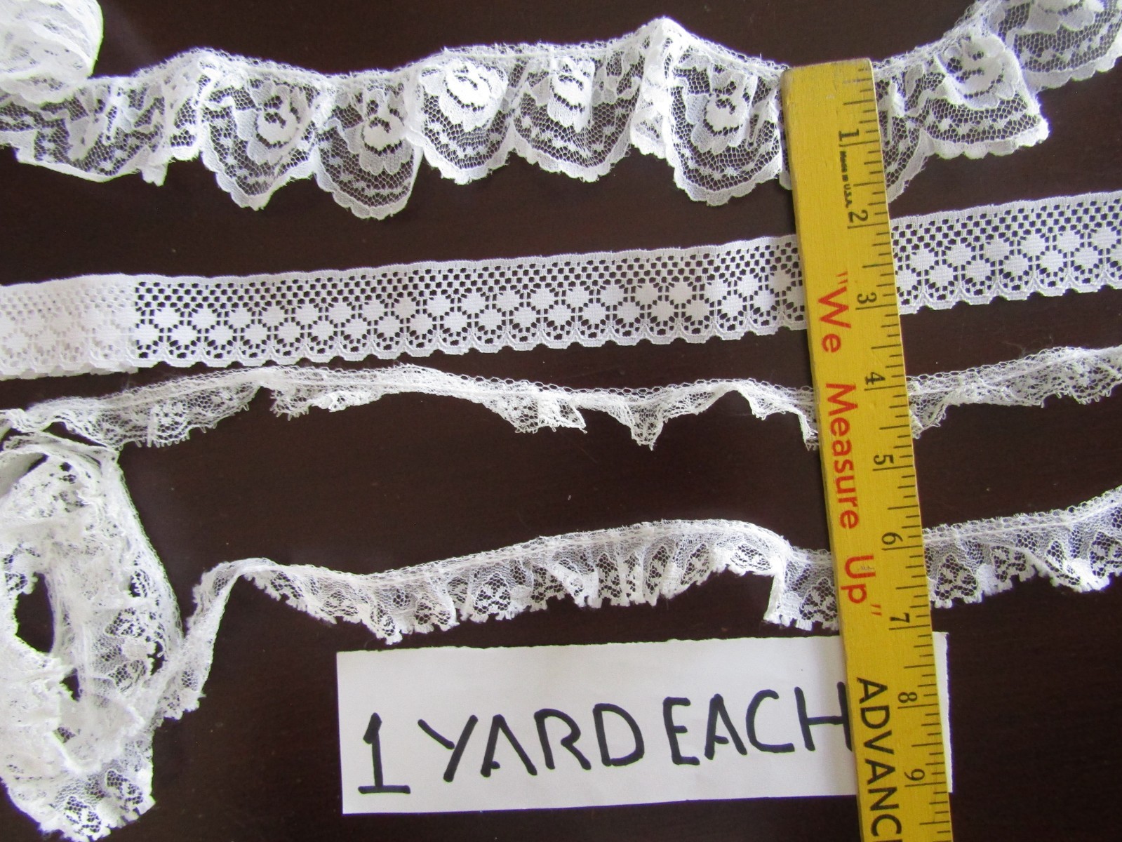 Lot 27 Yds White & Ivory Lace/Trims Remnants Sew- J.Journal Doll Crafts New
