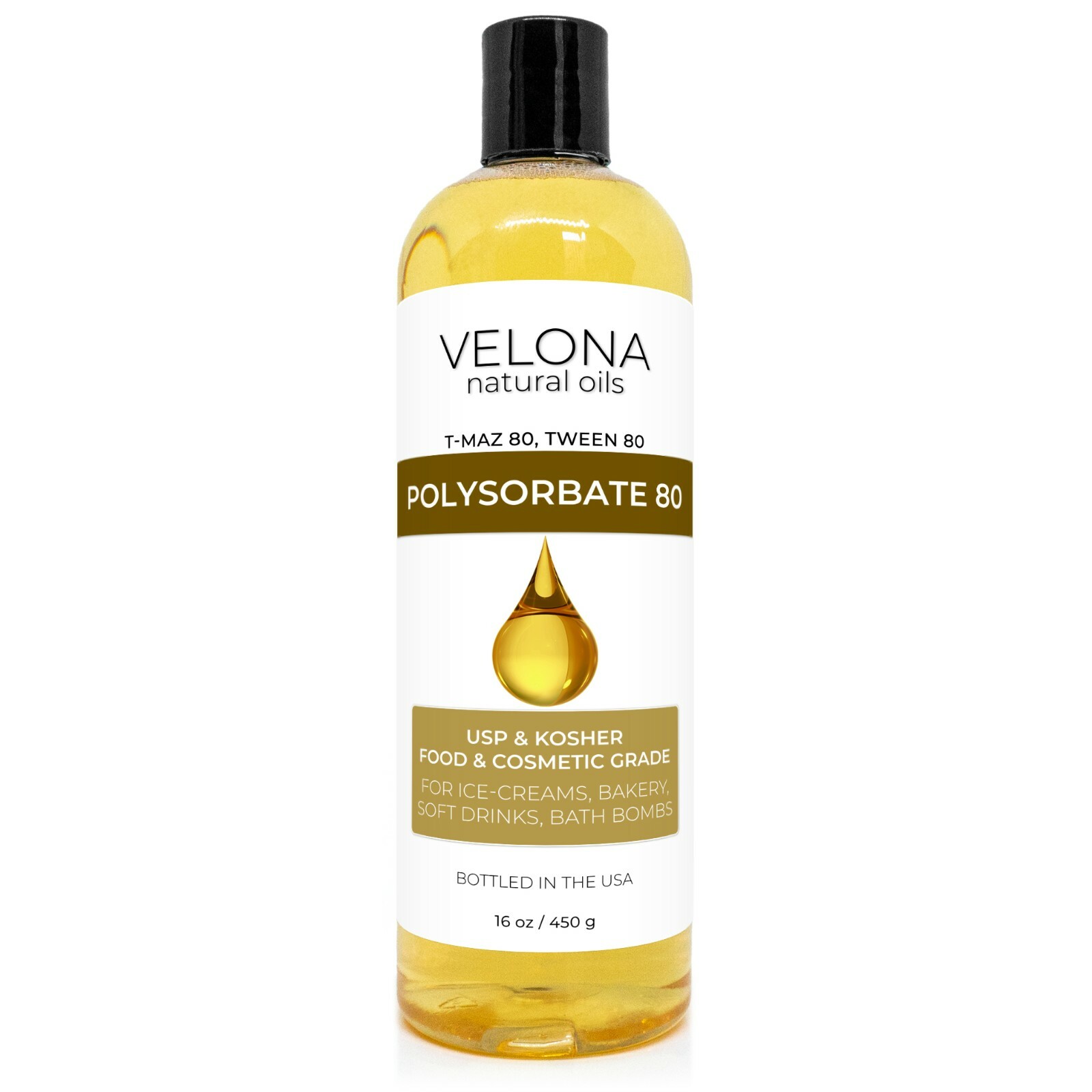 Polysorbate 80 by Velona 2oz-7lb Solubilizer, Food Cosmetic Grade Cooking, Bath
