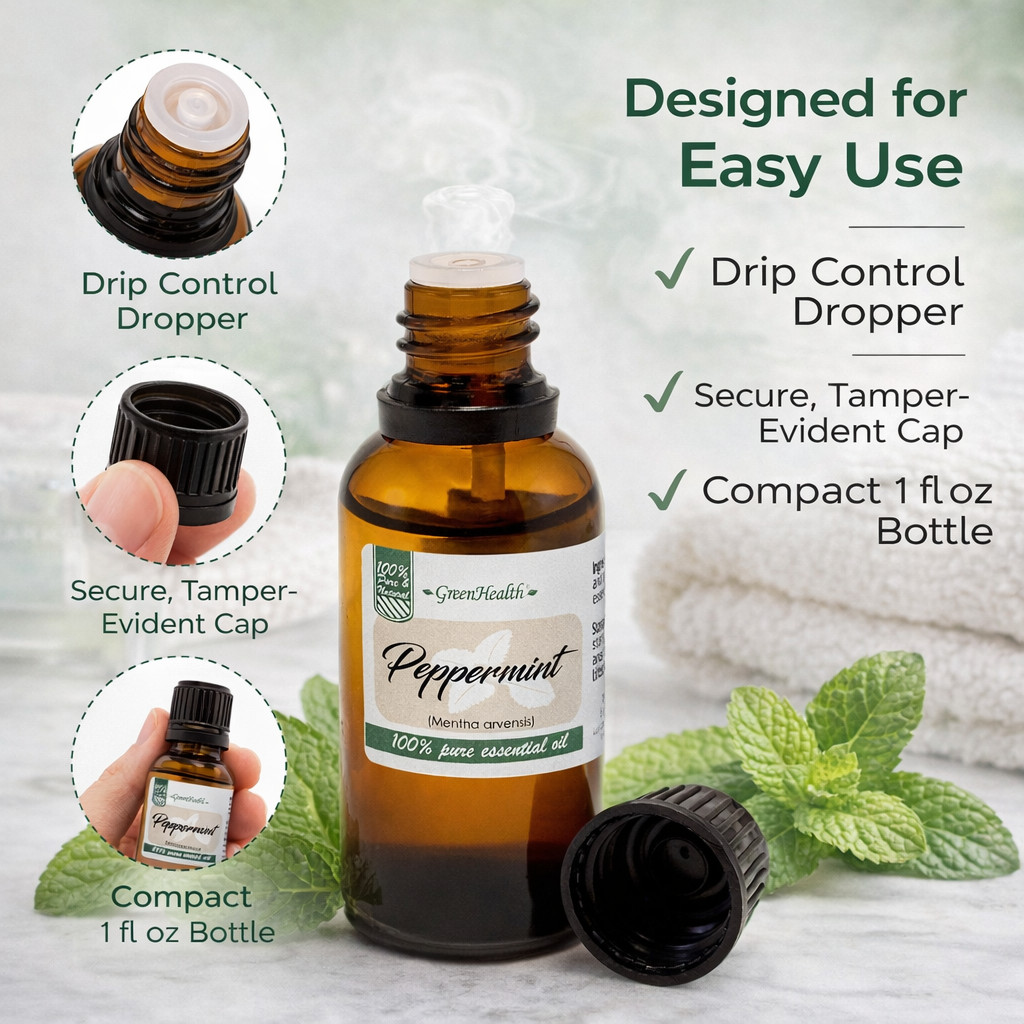 1 fl oz Peppermint Essential Oil 100% Pure – GreenHealth