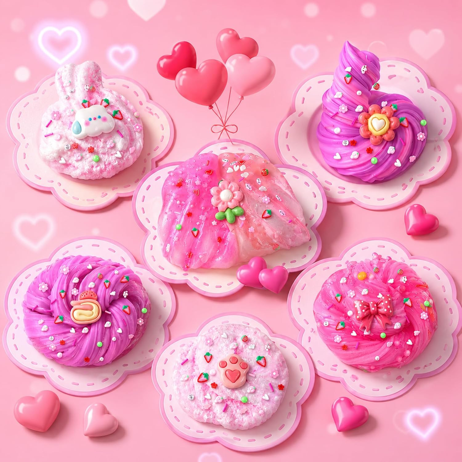 6Pack Cloud Slime Kit Girls Ages 8-12 Party Bag Stuffer Birthday Gift