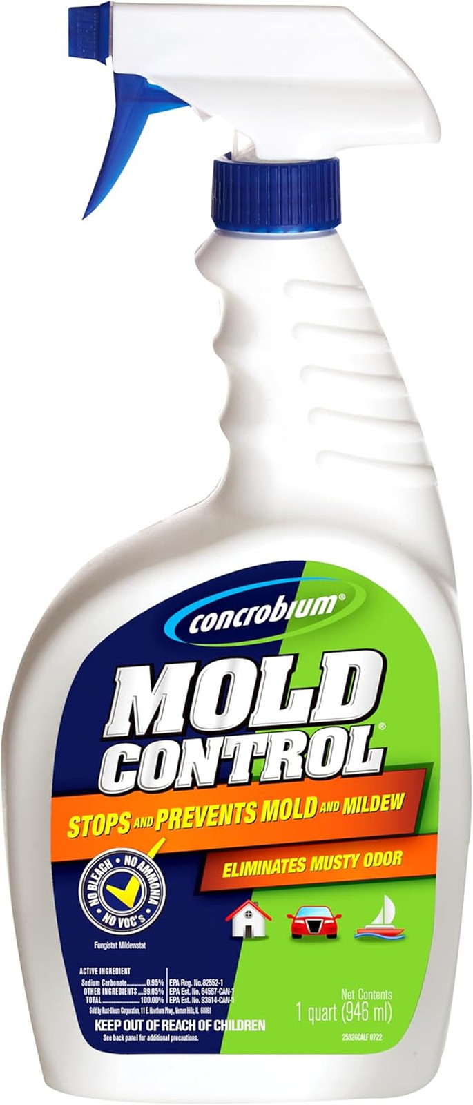 Mold Control, 32 Oz Spray – Eliminates & Prevents Mold – Epa-Registered, Bleach-