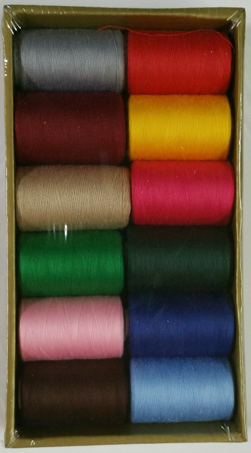 12 Spools Sewing Thread Polyester Assorted Colors 1200 yards each Spool – NEW