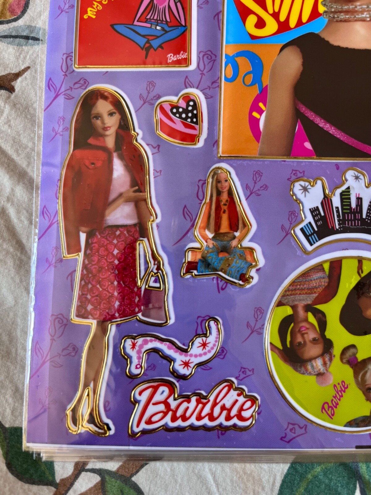 10 Sheets of Barbie & Things Stickers 8″ X 10″ Sheet purple