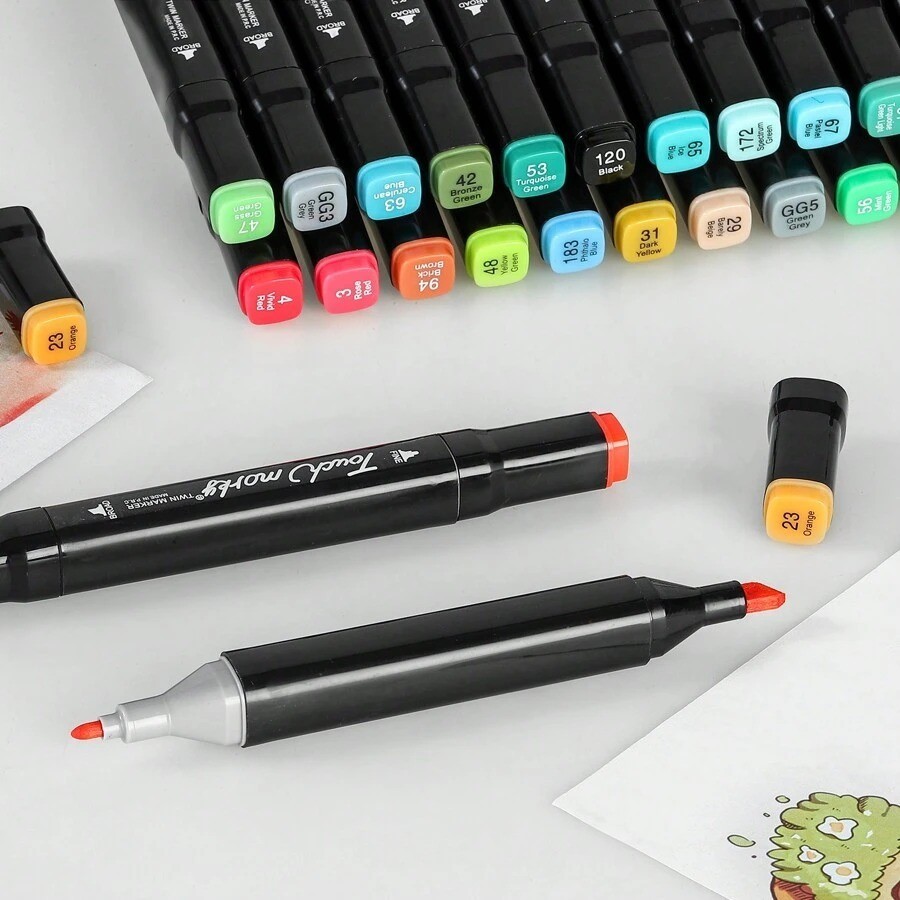 40-168 Colors Alcohol Markers Set | Dual Tip Professional Art Sketch Pens