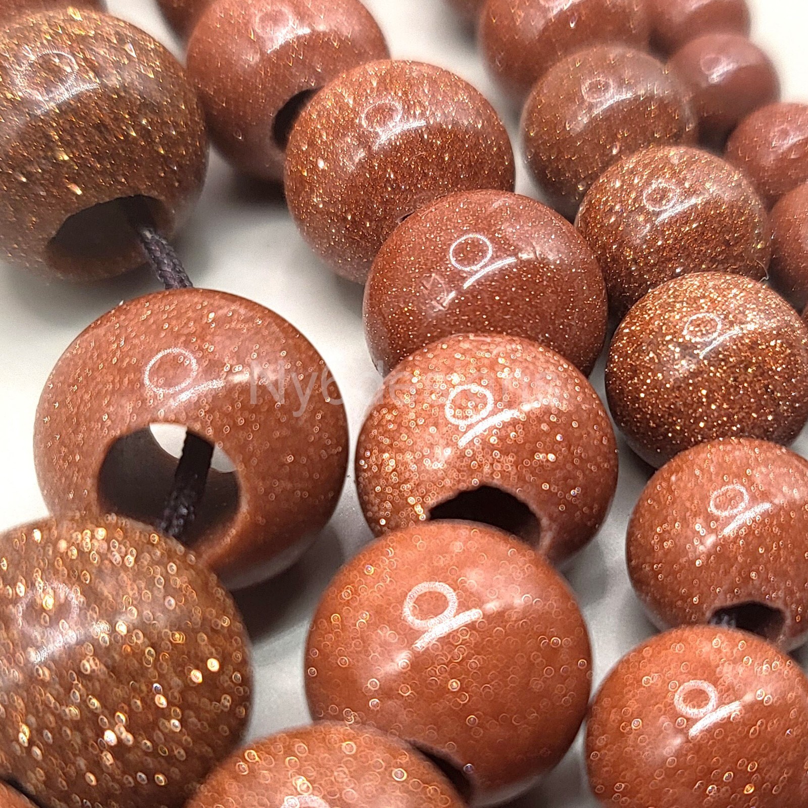 Natural Genuine Large Hole Loose Round Gemstone Stone Beads Big Hole Gem for DIY