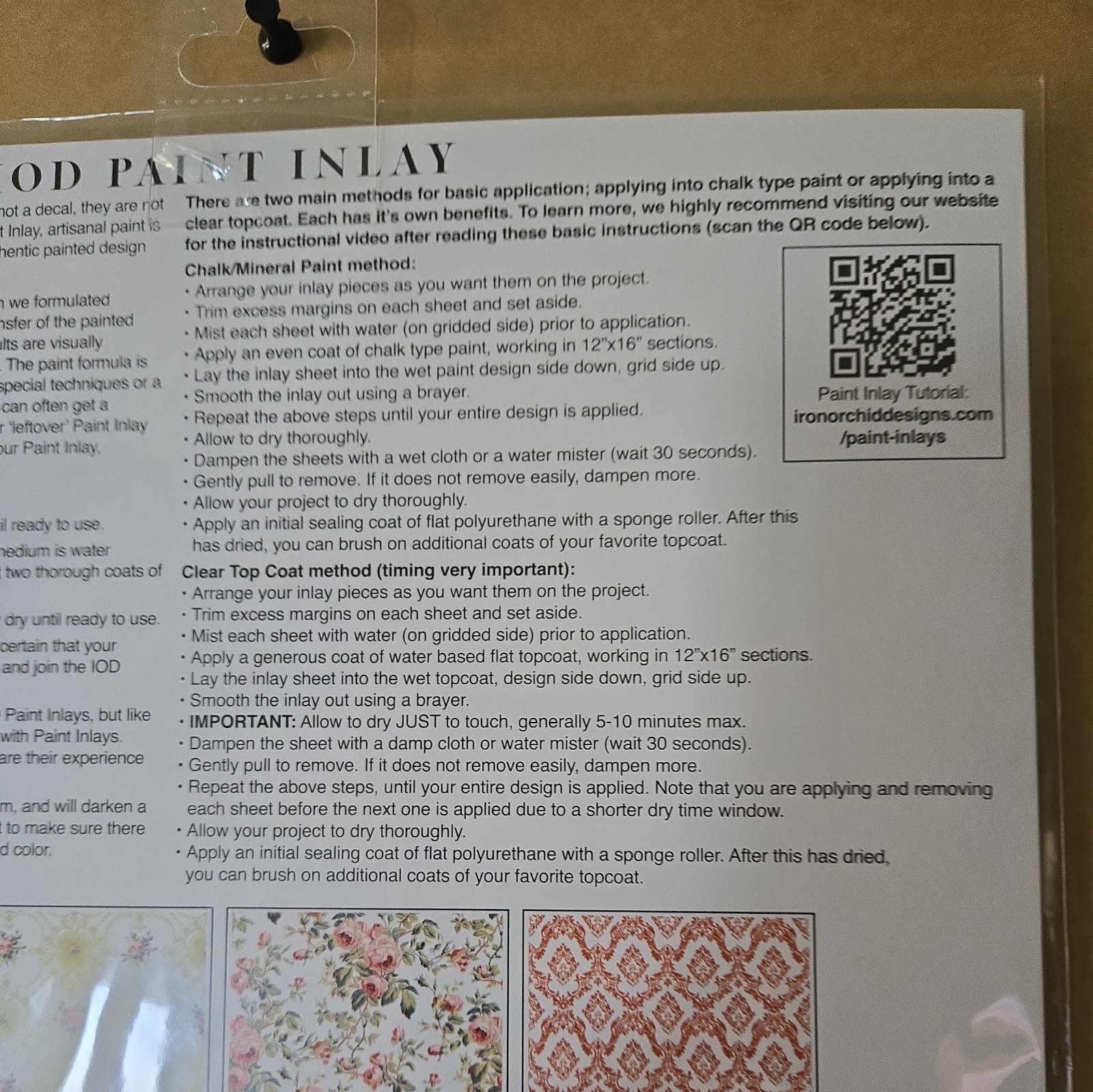 “Lattice Rose”, Iron Orchid Design Paint Inlay