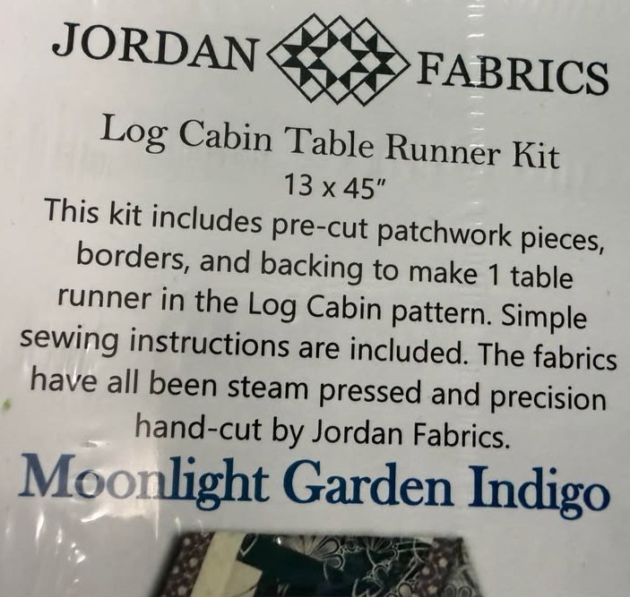 Jordan Fabrics Log Cabin Table Runner Kits, baby quilt, shades of Blue/Purple
