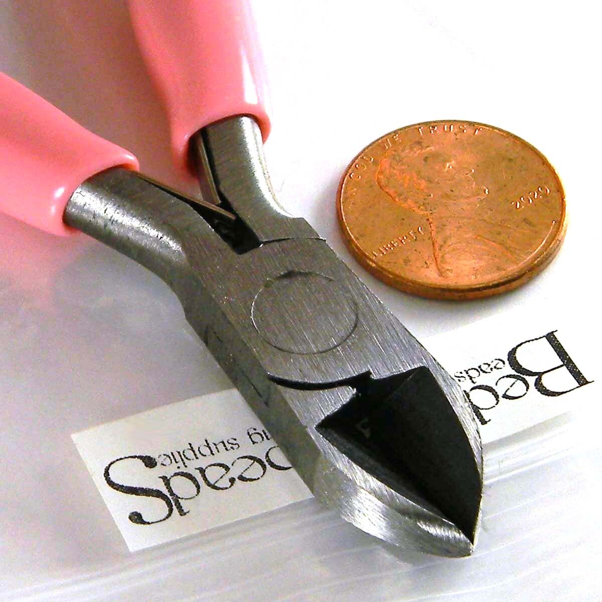 Pink Carbon Steel Metal Side Cutters Spring Loaded Return Jeweler Cutting Pliers