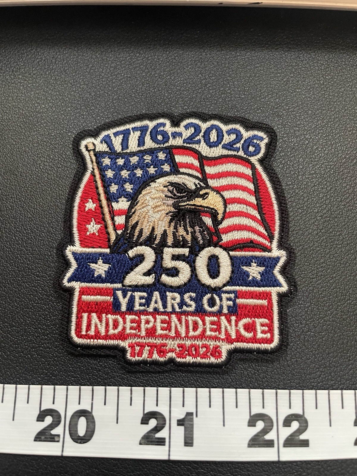 USA 250 Years Of Independence Red White Blue Embroidered Iron On Patch