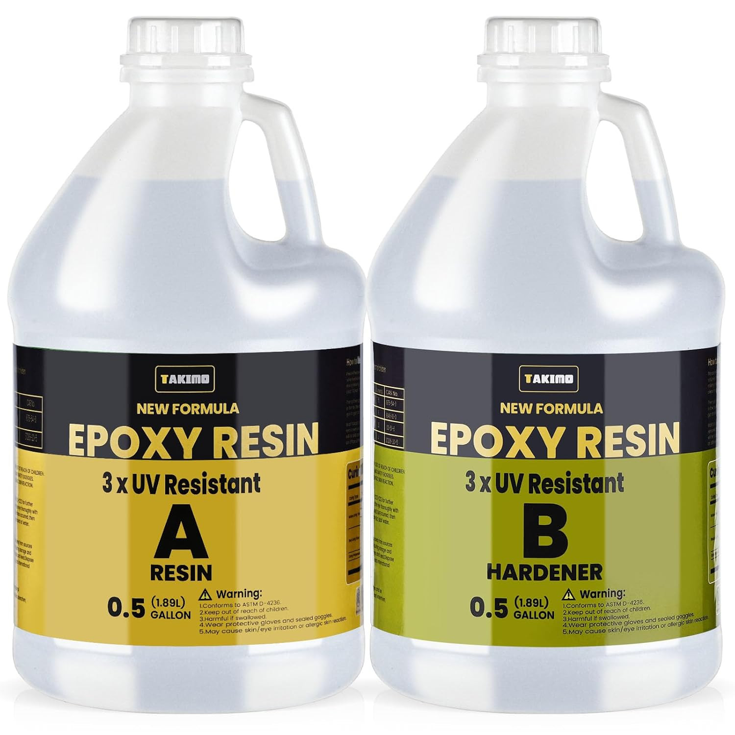 1 Gallon 3× UV Resistant Epoxy Resin Kit – Ultra Clear Non-Yellowing Formula for