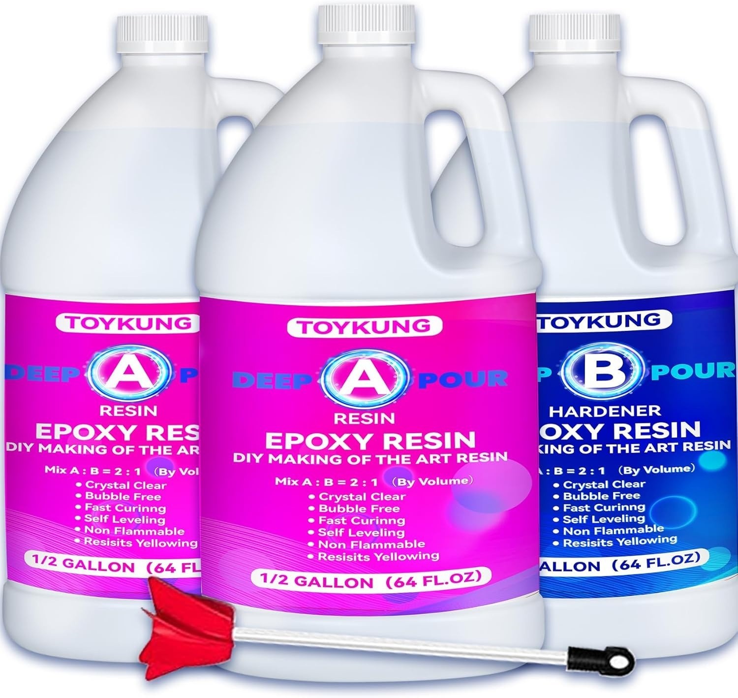 Deep Pour Epoxy Resin, 1.5 Gallon 2 to 4 Inch Depth Crystal Clear Bubble Free