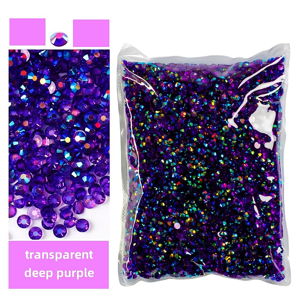 Bulk 2-6mm Jelly AB Resin Non Hot Fix Rhinestones Flat Back