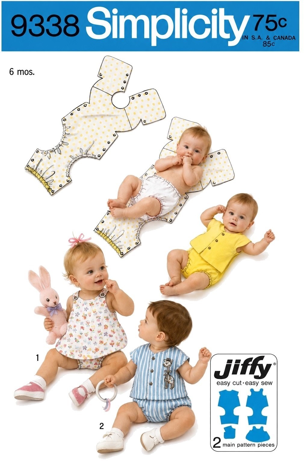 Snap-On Suits Pattern Unisex Toddler 1pc Simplicity 9338
