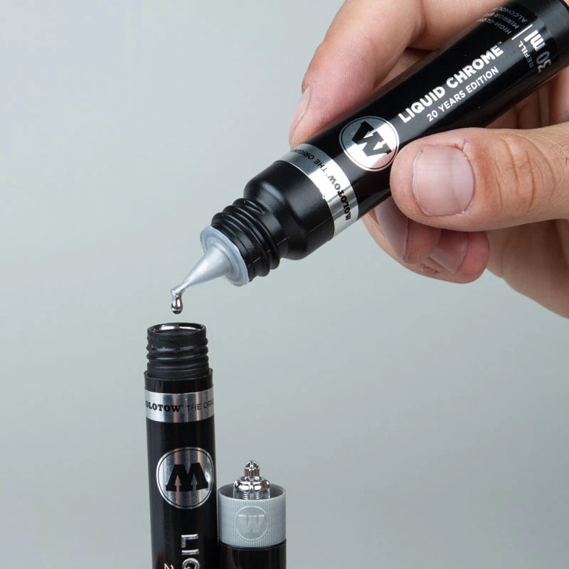 MOLOTOW LIQUID CHROME INK 1mm 2mm 4mm 5mm or 30mL Refill Graffiti Art Supplies