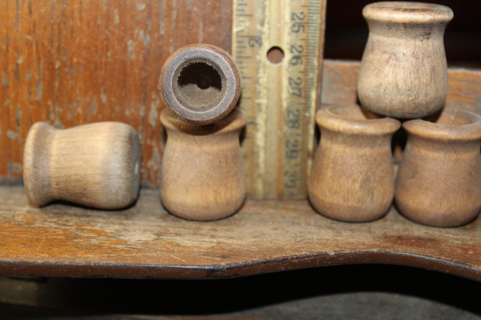 ONE EACH Turned Wood Candle Holder Craft Woodworking Part Size Varies