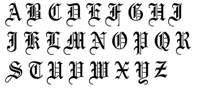 OLD ENGLISH SINGLE LETTERS Lg Sz Stencil Template Wall Signs Airbrush YOU CHOOSE