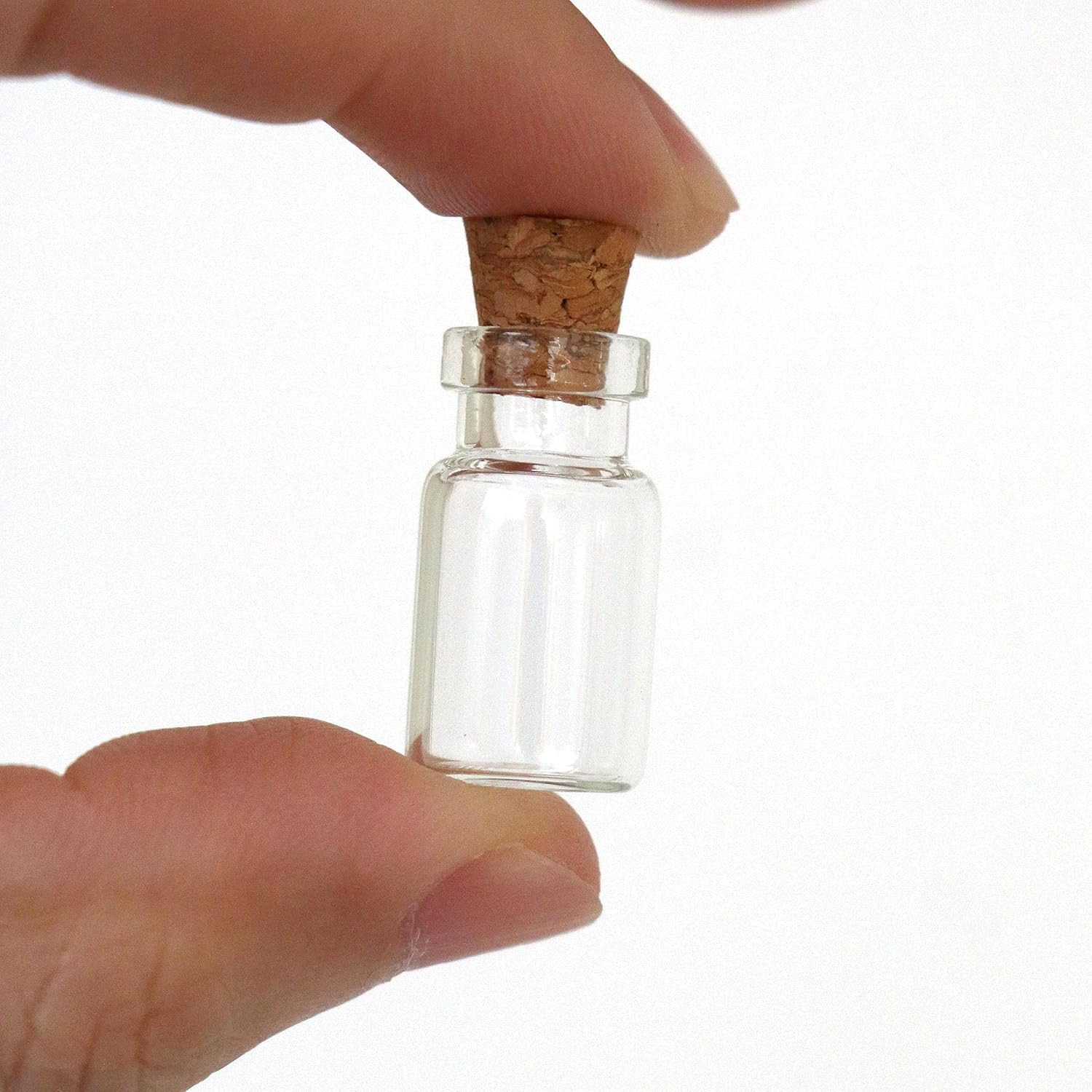 100pcs 1ml Small Mini Glass Bottles Jars with Cork Stoppers Tiny Vials for DIY A