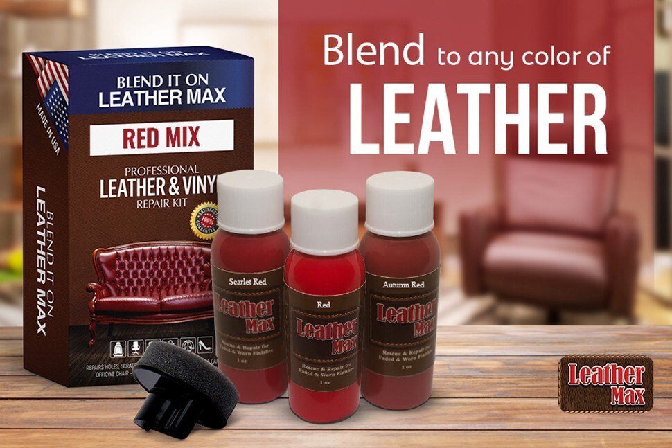Leather Max Red Mix Vinyl and Leather Repair Kit – for Your Furniture Ect
