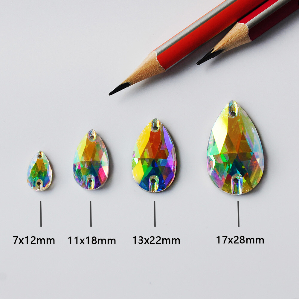 Glass Crystal Golden Shadow Sew ON Rhinestones Rivoli Oval Navette Square Triang