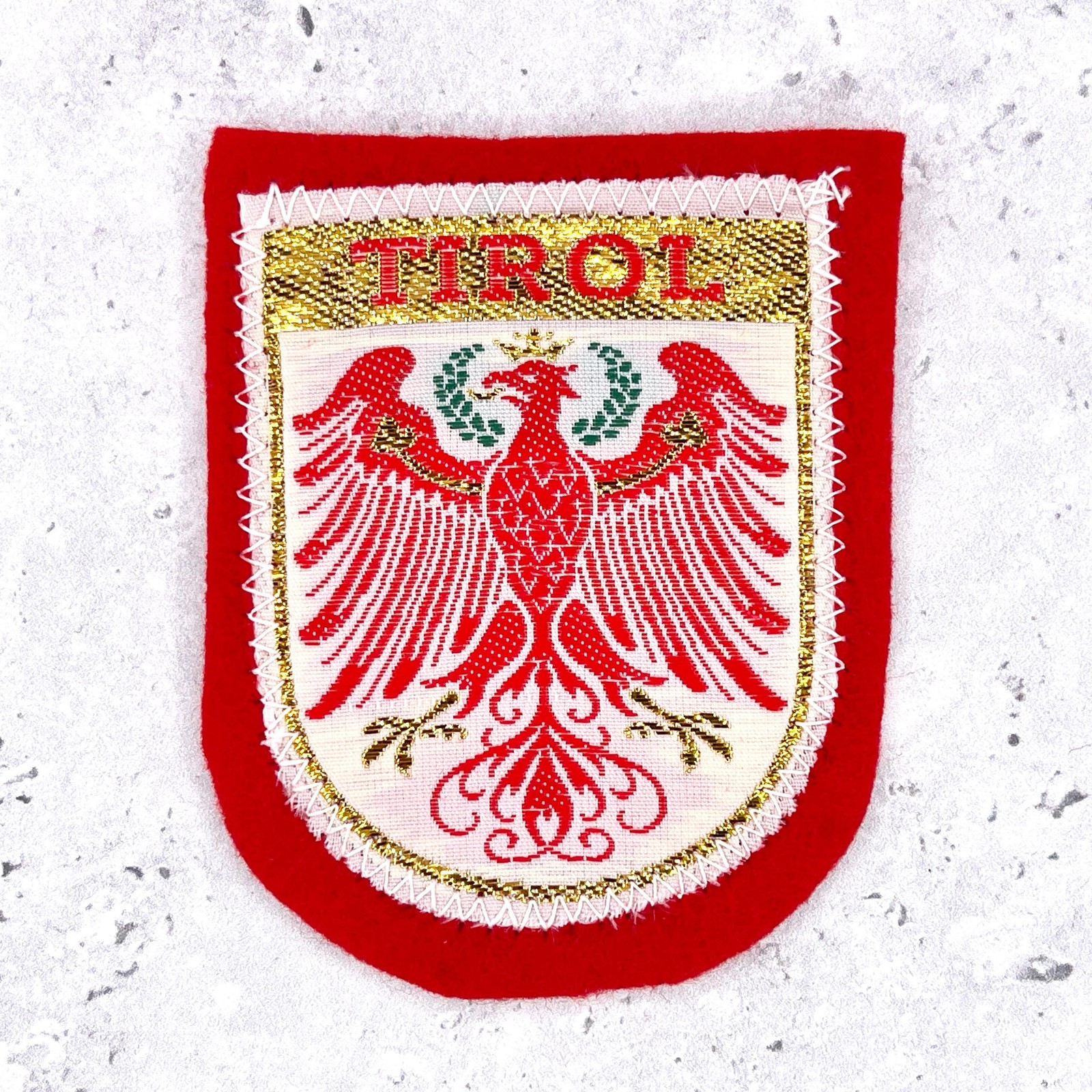 Vintage Tirol Patch • Austria Tyrolean Eagle Coat of Arms Souvenir • Sew-On NOS