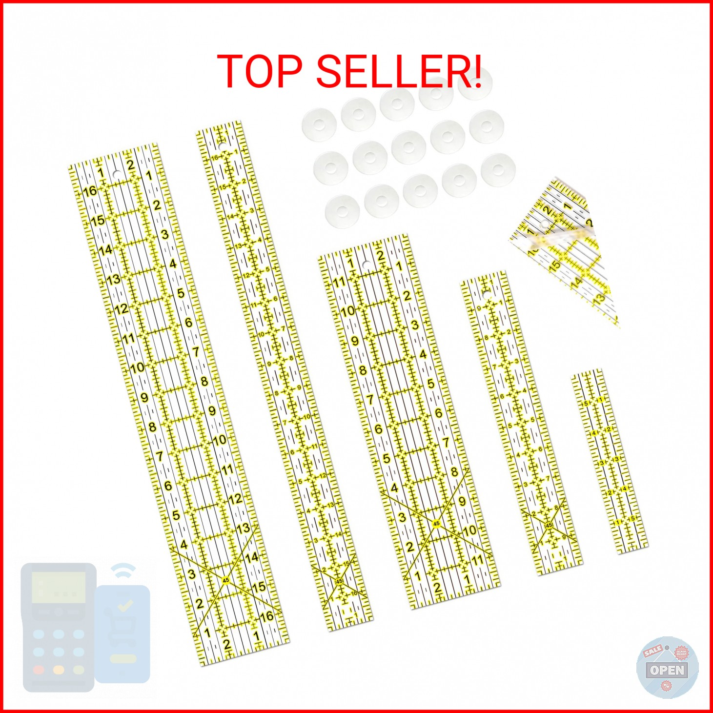 Quilting Rulers, Sewing Ruler, Acrylic Ruler for Sewing and Quilting,Cutting Rul