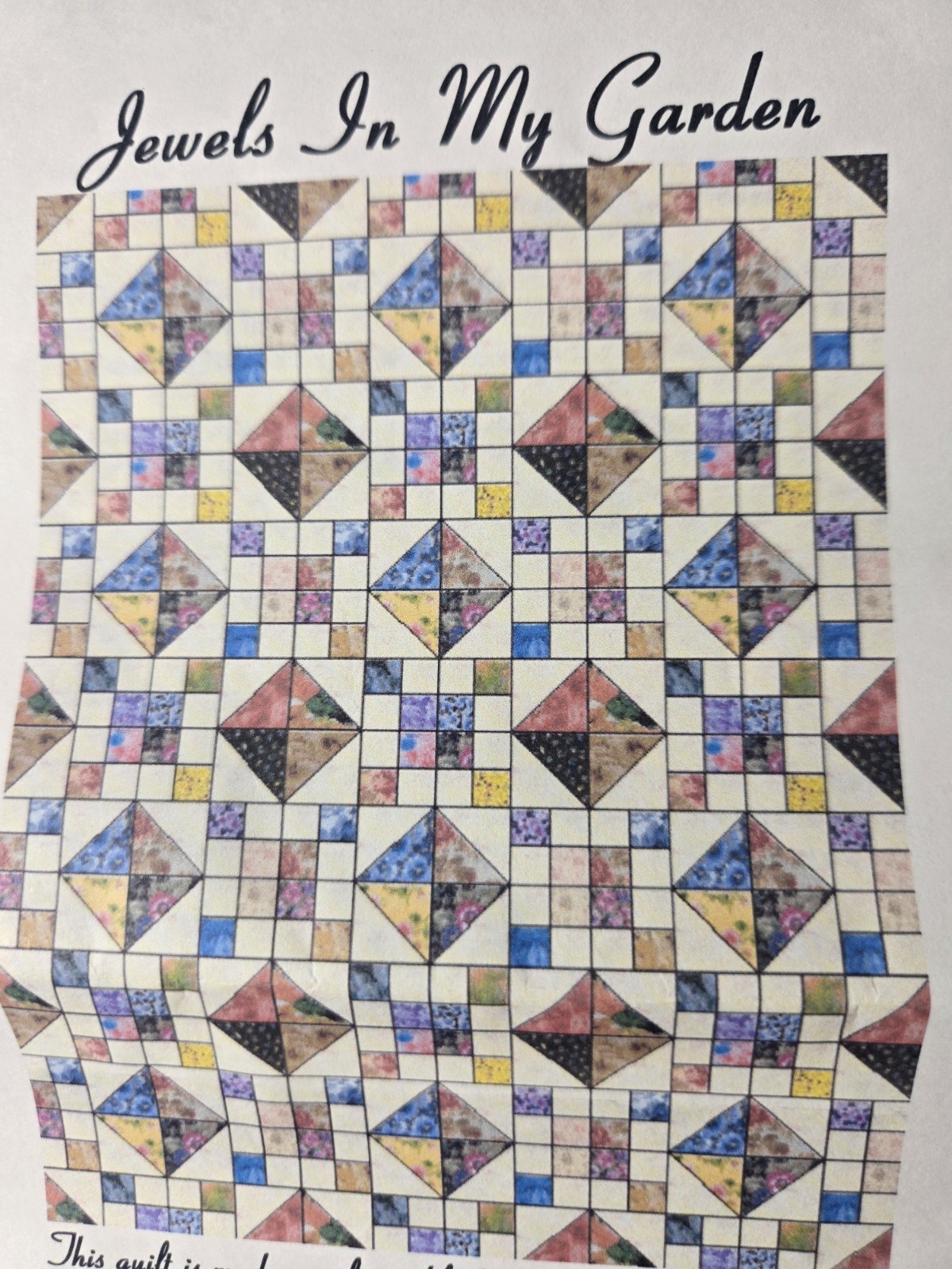Jewels In My Garden 40 X 50 Quilt Kit Scrappy Pieced Border Colorful Floral