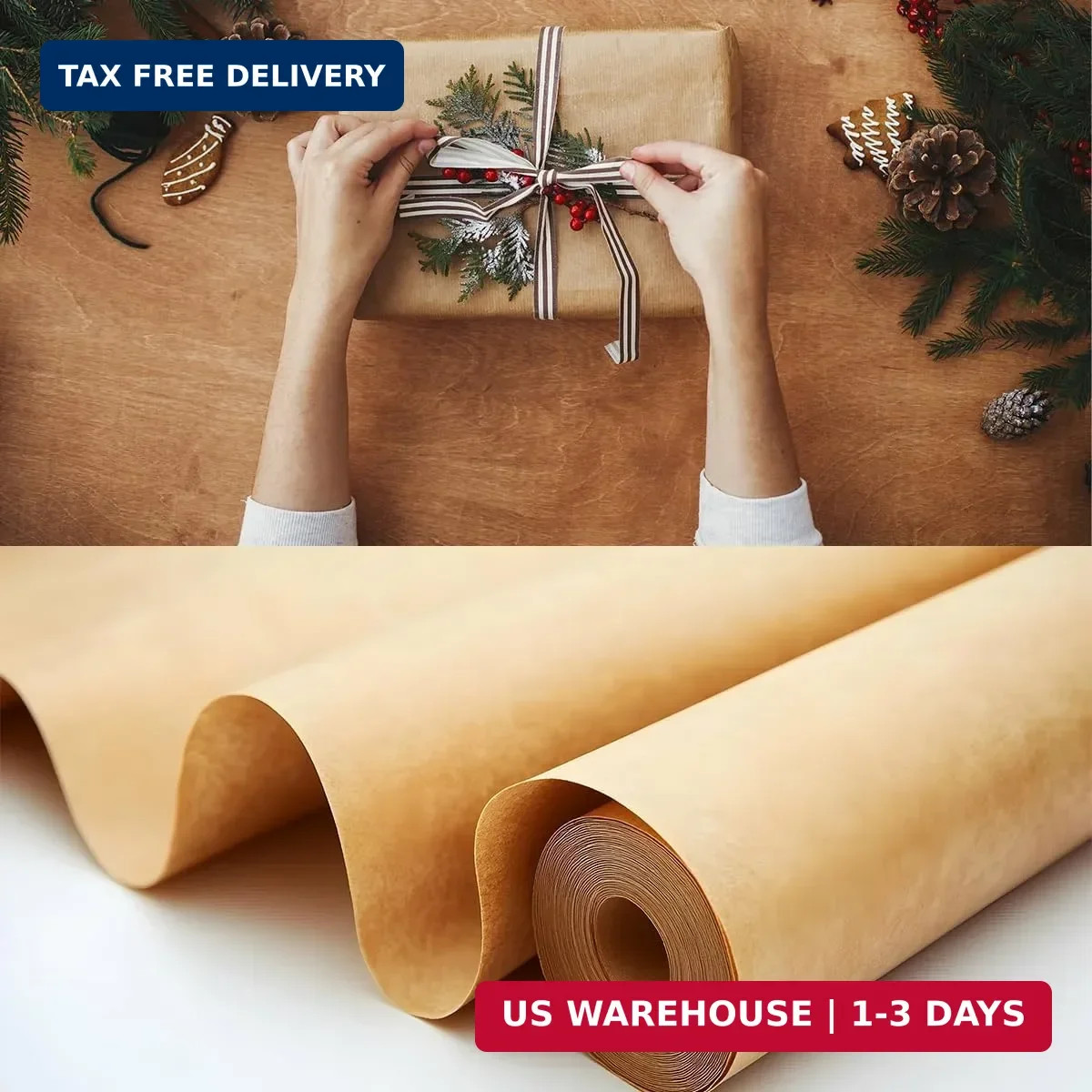 Brown Kraft Paper Roll 12″ x 100 Ft(1200 inch) Recycled Brown Craft Paper Roll f