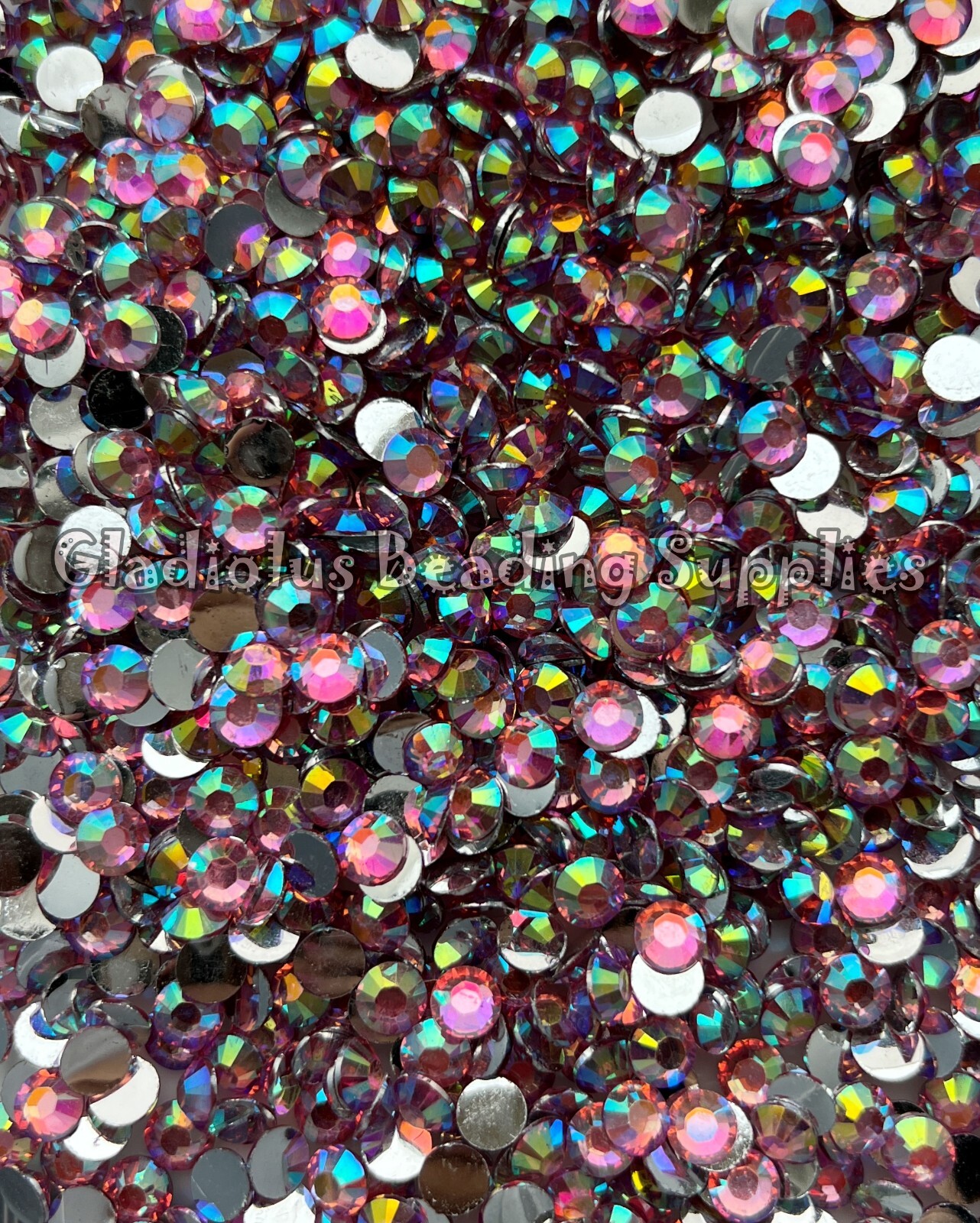 Pink AB Rhinestone, Flatback NonHotfix, Sparkly Diy, Faceted Rhinestones,